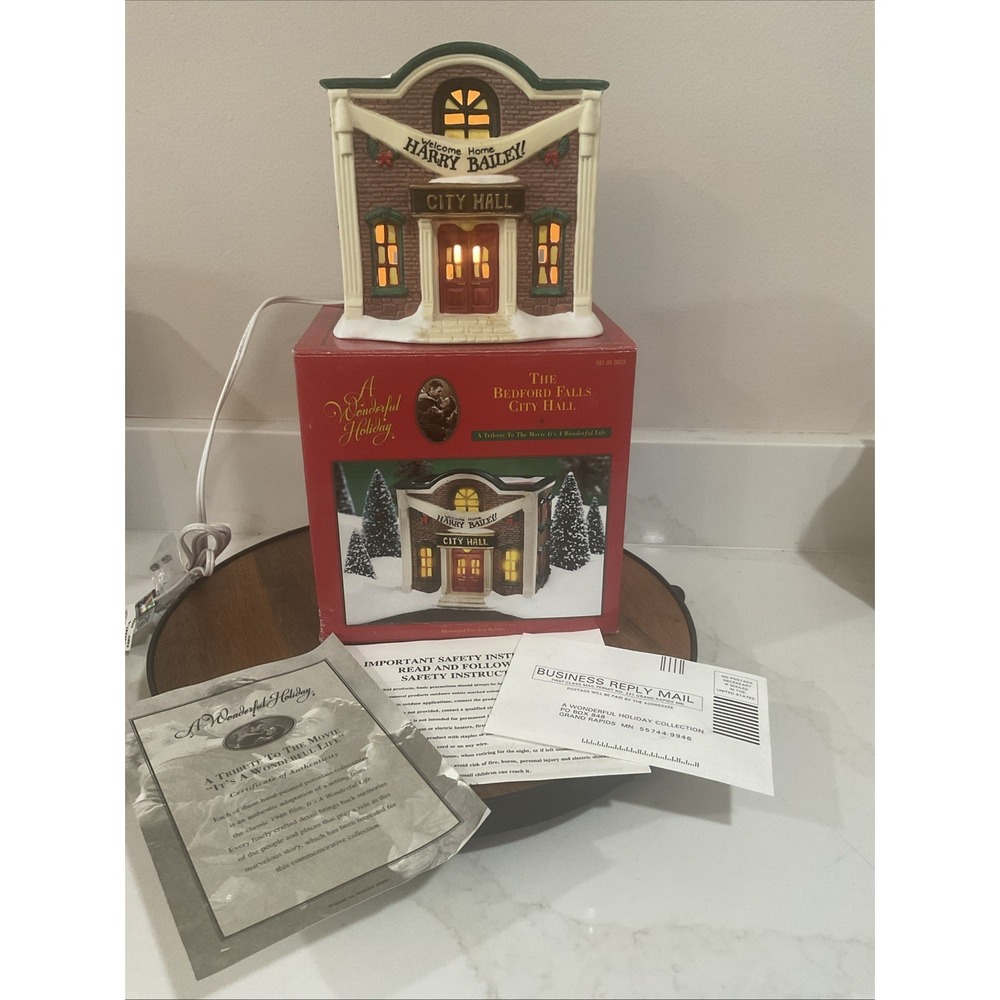 It's A Wonderful Life The Bedford Falls City Hall Building Ceramic 1997 New